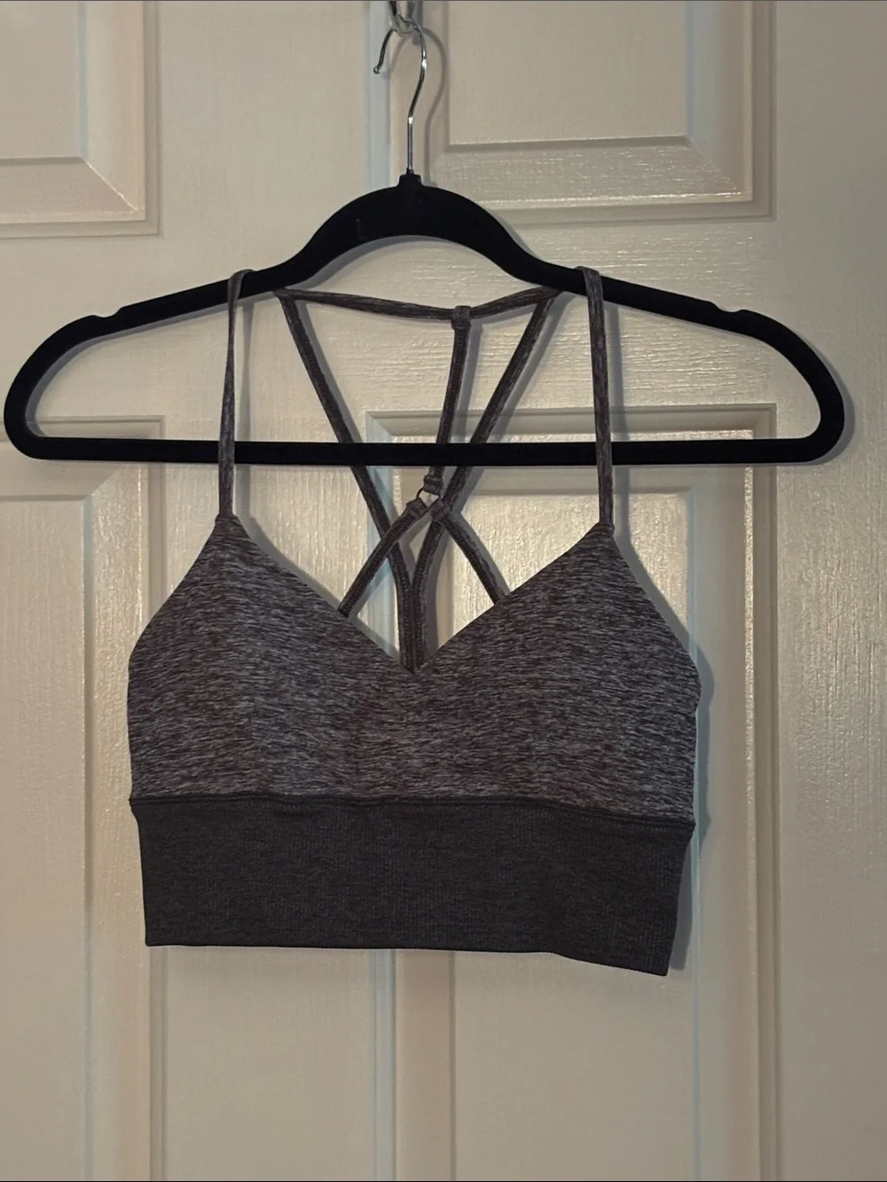 Alosoft Heathered Gray Strappy Bralette